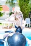 bikini_top blonde_hair cosplay inflatable_toy kurasaka_kururu love_live!_school_idol_project minami_kotori pool side_ponytail spica swimsuit wet rating:Safe score:0 user:nil!