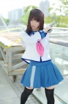 angel_beats! cosplay gun hairband nakamura_yuri pleated_skirt rinami sailor_uniform school_uniform skirt thighhighs zettai_ryouiki rating:Safe score:2 user:nil!