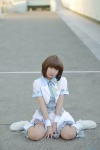 blouse boots cosplay hagiwara_yukiho hazuki_minami idolmaster_shiny_festa microphone miniskirt skirt vest rating:Safe score:0 user:nil!