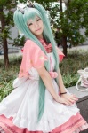 apron aqua_hair bad∞end∞night_(vocaloid) cosplay crinoline dress hatsune_miku maitako shawl twintails vocaloid rating:Safe score:0 user:pixymisa