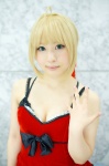 aji blonde_hair cleavage cosplay dress fate/extra_ccc fate/series saber rating:Safe score:2 user:nil!