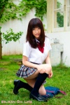 blouse bookbag kneesocks konno_anna pleated_skirt school_uniform skirt sock_pull rating:Safe score:1 user:nil!