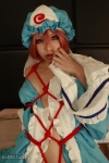 arai_yomi bed bound cosplay dress hat open_clothes pink_hair rope saigyouji_yuyuko touhou touhou_otome_rambu_vol._6 rating:Safe score:1 user:nil!