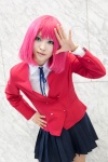 blazer blouse cosplay kushieda_minori pleated_skirt red_hair ribbon_tie school_uniform shiryo skirt toradora! rating:Safe score:0 user:pixymisa