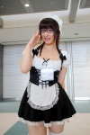 apron blouse bows corset cosplay crinoline glasses handband maid maid_uniform mitsuki_(ii) original skirt thighhighs zettai_ryouiki rating:Safe score:0 user:pixymisa