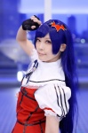 blue_hair cosplay dress fingerless_gloves gloves hairbow idolmaster kisaragi_chihaya yuzuki_aya_(ii) rating:Safe score:0 user:nil!