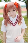 blouse cosplay hairbows koka red_hair school_uniform shirai_kuroko sweater_vest to_aru_majutsu_no_index twintails rating:Safe score:0 user:nil!