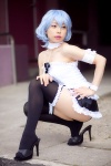 ayanami_rei blue_hair chains collar corset cosplay kaoru's_collection_3 kishimoto_kaoru miniskirt neon_genesis_evangelion skirt thighhighs zettai_ryouiki rating:Safe score:8 user:nil!