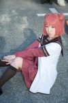 akaza_akari cosplay dress hair_buns hinata_(ii) jacket kneesocks pink_hair yuruyuri rating:Safe score:1 user:pixymisa