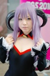 angel_mort apron cosplay detached_sleeves dress hanyuu higurashi_no_naku_koro_ni horns purple_hair waitress waitress_uniform yuzuko rating:Safe score:0 user:nil!