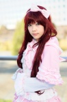 blouse bows cosplay gloves hairband miniskirt original red_hair shawl skirt tiered_skirt yuu_(ii) rating:Safe score:0 user:pixymisa