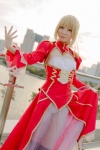 blonde_hair bodysuit cosplay fate/extra fate/series gown kneehighs saber rating:Safe score:0 user:pixymisa