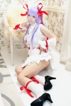 al_azif blue_hair cosplay demonbane dress hair_ribbons panties socks yatoshi_riya rating:Safe score:2 user:nil!