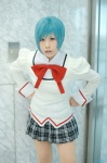 blouse blue_hair cosplay hatomune miki_sayaka pantyhose pleated_skirt puella_magi_madoka_magica school_uniform skirt vest rating:Safe score:0 user:nil!