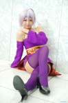 ayane ayane_(doa) cosplay dead_or_alive detached_sleeves dress headband pantyhose purple_hair thighhighs zettai_ryouiki rating:Safe score:3 user:nil!