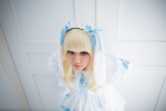 apron blonde_hair cosplay hairband maid maid_uniform original petticoat ribbons tometo_kamu rating:Safe score:0 user:pixymisa