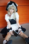 apron blonde_hair blouse cosplay jumper kirisame_marisa shuu socks touhou witch_hat rating:Safe score:1 user:nil!