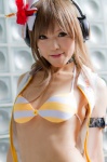 beatmania_iidx bikini_top cosplay headphones kipi pleated_skirt skirt swimsuit umegiri_iroha vest rating:Safe score:2 user:Prishe