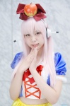 blouse cosplay hairbow headphones hiiragi_haruka miniskirt nitro_super_sonic pink_hair skirt snow_white_(cosplay) super_soniko rating:Safe score:0 user:nil!