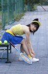hello_project_digital_books_64 miniskirt ponytail skirt socks tennis_racket tsugunaga_momoko tubetop visor rating:Safe score:1 user:nil!