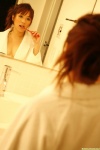 bathroom beppu_aya bikini_top cleavage dgc_0527 mirror open_clothes robe swimsuit toothbrush rating:Safe score:0 user:nil!
