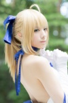 ahoge blonde_hair choker cosplay dress elbow_gloves fate/series fate/stay_night forest_(photoset) gloves hairbow saber usakichi rating:Safe score:2 user:nil!