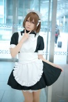 apron bowtie cosplay dress hairband hirasawa_yui k-on! pantyhose petticoat pink_eyes sasa sheer_legwear rating:Safe score:0 user:pixymisa