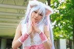 animal_ears cat_ears choker choro cosplay dress kyuubee puella_magi_madoka_magica white_hair rating:Safe score:0 user:pixymisa