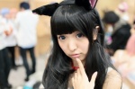 animal_ears blue_eyes cat_ears choker cosplay dress gomamama original rating:Safe score:0 user:pixymisa