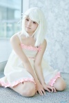 bakemonogatari cosplay dress pantyhose sengoku_nadeko sheer_legwear white_hair yachika rating:Safe score:0 user:nil!