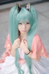 apron aqua_hair bad∞end∞night_(vocaloid) cosplay crinoline dress hatsune_miku maitako shawl twintails vocaloid rating:Safe score:0 user:pixymisa