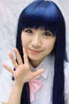 blouse blue_hair cosplay furude_rika higurashi_no_naku_koro_ni mimi_(ii) school_uniform suspenders rating:Safe score:0 user:nil!