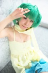 ahoge cleavage cosplay dress green_hair kiharu macross macross_frontier ranka_lee scarf rating:Safe score:0 user:nil!