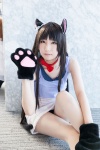 akiyama_mio animal_ears blouse bowtie cat_ears catgirl cat_paws cosplay k-on! pantyhose skirt tail yuushi rating:Safe score:2 user:pixymisa