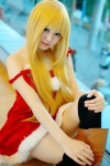 blonde_hair boots cosplay dress neon original santa_costume thighhighs zettai_ryouiki rating:Safe score:2 user:nil!