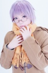 coat cosplay glasses ibara nagato_yuki purple_hair scarf suzumiya_haruhi_no_yuuutsu rating:Safe score:1 user:pixymisa