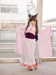 animal_ears cat_ears cosplay hairbows kimono mameko obi otome_youkai_zakuro pantyhose pink_eyes sheer_legwear twintails zakuro_(oyz) rating:Safe score:1 user:pixymisa