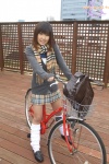 bicycle blouse cardigan loose_socks nagato_yuma pleated_skirt scarf school_uniform skirt socks rating:Safe score:0 user:nil!
