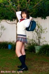 blouse bookbag kneesocks minamoto_yuki pleated_skirt school_uniform skirt sweater_vest rating:Safe score:0 user:nil!