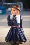 bowler_hat cosplay dress gloves grey_legwear haruki_(iii) nanami_haruka_(uta_no_prince-sama) orange_hair pantyhose uta_no_prince-sama rating:Safe score:0 user:nil!