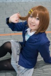 black_legwear blazer blouse cosplay hair_clips haru_ichigo hirasawa_yui k-on! pantyhose pleated_skirt ribbon_tie skirt rating:Safe score:0 user:pixymisa
