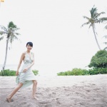 akiyama_nana beach dress dress_lift ocean ponytail rating:Safe score:0 user:nil!
