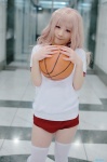 basketball blonde_hair cosplay ema gym_shorts gym_uniform hakamada_hinata ro-kyu-bu! thighhighs zettai_ryouiki rating:Safe score:0 user:pixymisa