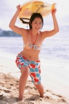 beach bikini_top cleavage ocean shorts surfboard swimsuit tani_momoko vjy_no_85 rating:Safe score:1 user:nil!