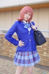 ahota blazer blouse bookbag cosplay love_live!_school_idol_project nishikino_maki pleated_skirt red_hair school_uniform skirt rating:Safe score:0 user:nil!