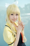air blonde_hair blouse cosplay hairbow jumper kamio_misuzu merino_moko school_uniform tie rating:Safe score:0 user:nil!