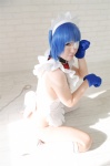 apron blue_hair cosplay eyepatch gloves hairband ikkitousen kibashi maid maid_uniform panties ryomou_shimei thighhighs white_legwear rating:Safe score:1 user:nil!