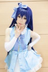 arm_warmers blue_hair bowtie cosplay dress hairbow love_live!_school_idol_project petticoat shizuki_minato sonoda_umi yellow_eyes rating:Safe score:1 user:pixymisa
