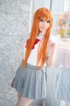 bleach blouse bowtie cosplay inoue_orihime orange_hair pleated_skirt skirt soubi_zero rating:Safe score:0 user:pixymisa
