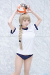 ahoge amane blonde_hair braid buruma cosplay gym_uniform pantyhose sheer_legwear shorts tagme_character tagme_series tshirt rating:Safe score:1 user:nil!